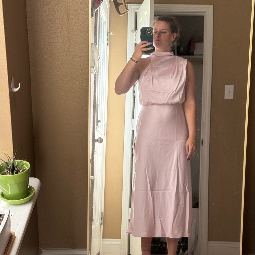 Light pink satin dress. Size medium. Lulus